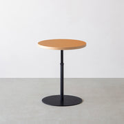 THE CAFE TABLE / リノリウム 全24色　Black Steel 1本脚 × ラウンド φ50 - 60