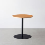 THE CAFE TABLE / リノリウム 全24色　Black Steel 1本脚 × ラウンド φ61 - 70