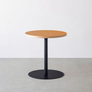THE CAFE TABLE / リノリウム 全24色　Black Steel 1本脚 × ラウンド φ61 - 70
