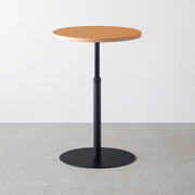 THE CAFE TABLE / リノリウム 全24色　Black Steel 1本脚 × ラウンド φ61 - 70