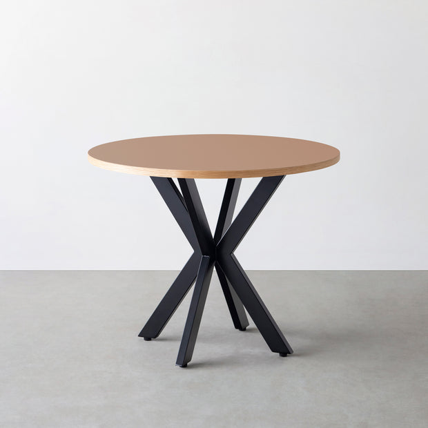 THE CAFE TABLE / リノリウム 全24色　Black Steel カフェX × ラウンド φ81 - 90