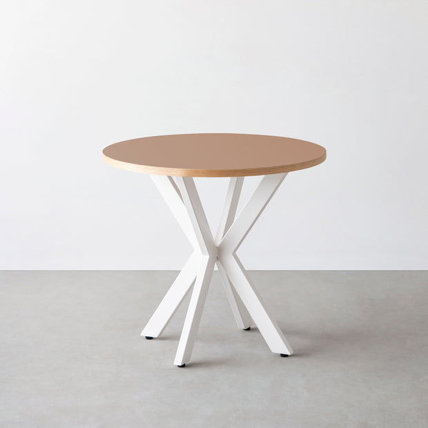 THE CAFE TABLE / リノリウム 全24色　White Steel カフェX × ラウンド φ71 - 80