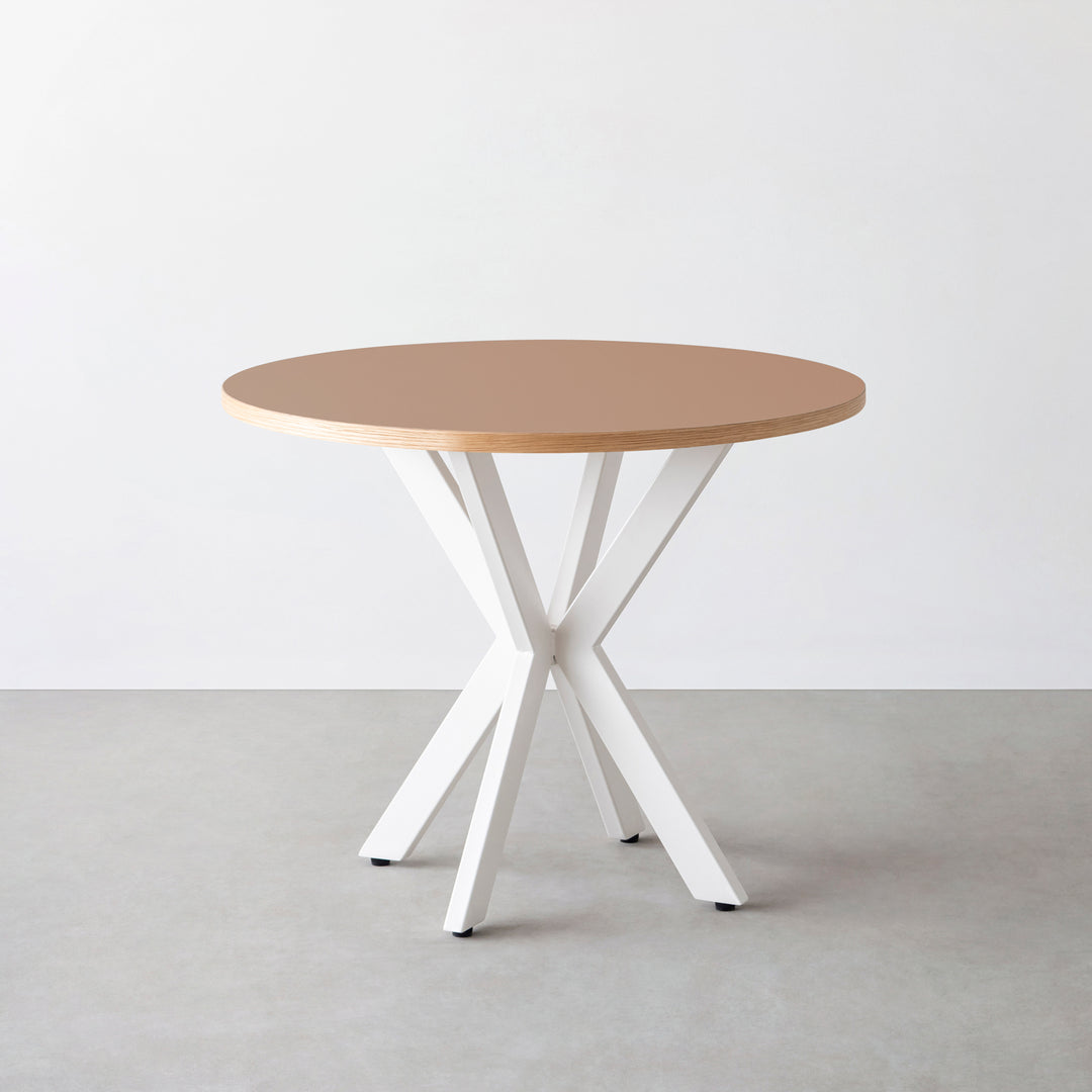 THE CAFE TABLE / リノリウム 全32色 White Steel カフェX × ラウンド