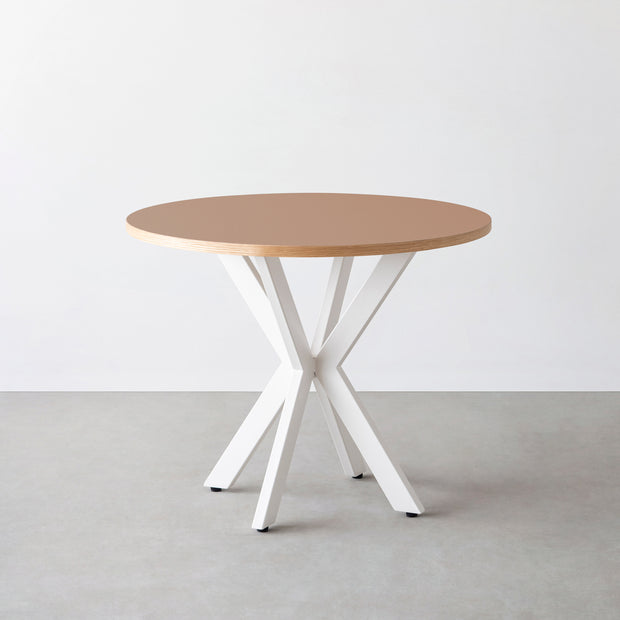 THE CAFE TABLE / リノリウム 全24色　White Steel カフェX × ラウンド φ81 - 90