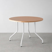 THE CAFE TABLE / リノリウム 全24色　White Steel 4本脚 × ラウンド φ81 - 100