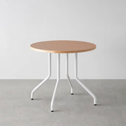 THE CAFE TABLE / リノリウム 全24色　White Steel 4本脚 × ラウンド φ61 - 80