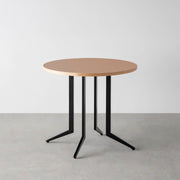 THE CAFE TABLE / リノリウム 全24色　Black Steel 4本脚 × ラウンド φ61 - 80