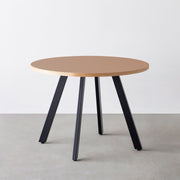 THE CAFE TABLE / リノリウム 全24色　Black Steel 4本脚 × ラウンド φ81 - 100
