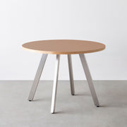THE CAFE TABLE / リノリウム 全24色　Stainless 4本脚 × ラウンド φ81 - 100