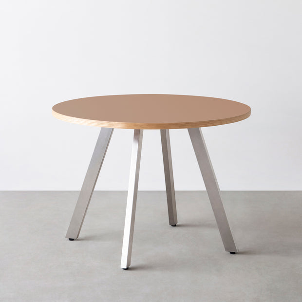 THE CAFE TABLE / リノリウム 全24色　Stainless 4本脚 × ラウンド φ81 - 100