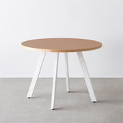 THE CAFE TABLE / リノリウム 全24色　White Steel 4本脚 × ラウンド φ81 - 100