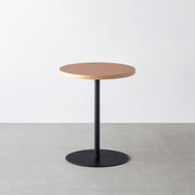THE CAFE TABLE / リノリウム 全24色　Black Steel 1本脚 × ラウンド φ50 - 60