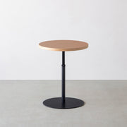 THE CAFE TABLE / リノリウム 全24色　Black Steel 1本脚 × ラウンド φ50 - 60