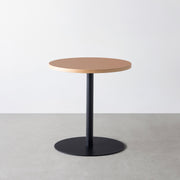 THE CAFE TABLE / リノリウム 全24色　Black Steel 1本脚 × ラウンド φ61 - 70