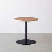 THE CAFE TABLE / リノリウム 全24色　Black Steel 1本脚 × ラウンド φ61 - 70