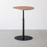 THE CAFE TABLE / リノリウム 全24色　Black Steel 1本脚 × ラウンド φ61 - 70