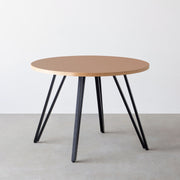 THE CAFE TABLE / リノリウム 全24色　Black Steel 4本脚 × ラウンド φ81 - 100