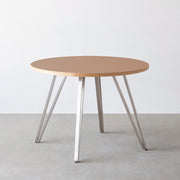 THE CAFE TABLE / リノリウム 全24色　Stainless 4本脚 × ラウンド φ81 - 100