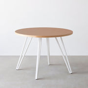 THE CAFE TABLE / リノリウム 全24色　White Steel 4本脚 × ラウンド φ81 - 100
