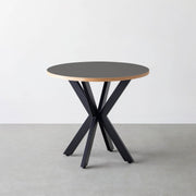 THE CAFE TABLE / リノリウム 全32色　Black Steel カフェX × ラウンド φ71 - 80