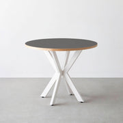 THE CAFE TABLE / リノリウム 全32色　White Steel カフェX × ラウンド φ81 - 90