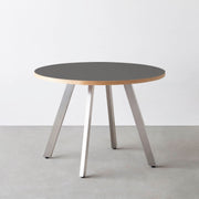 THE CAFE TABLE / リノリウム 全32色　Stainless 4本脚 × ラウンド φ81 - 100