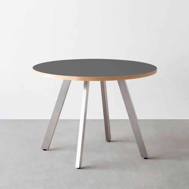 THE CAFE TABLE / リノリウム 全32色　Stainless 4本脚 × ラウンド φ81 - 100
