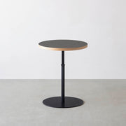 THE CAFE TABLE / リノリウム 全32色　Black Steel 1本脚 × ラウンド φ50 - 60