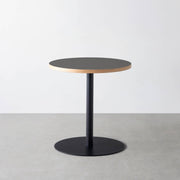 THE CAFE TABLE / リノリウム 全32色　Black Steel 1本脚 × ラウンド φ61 - 70