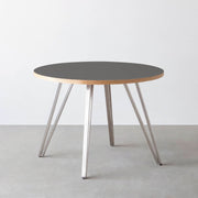 THE CAFE TABLE / リノリウム 全32色　Stainless 4本脚 × ラウンド φ81 - 100