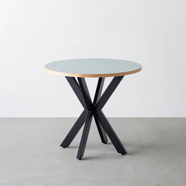 THE CAFE TABLE / リノリウム 全32色　Black Steel カフェX × ラウンド φ71 - 80