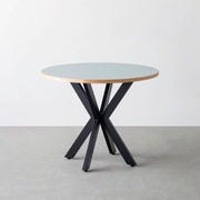 THE CAFE TABLE / リノリウム 全32色　Black Steel カフェX × ラウンド φ81 - 90