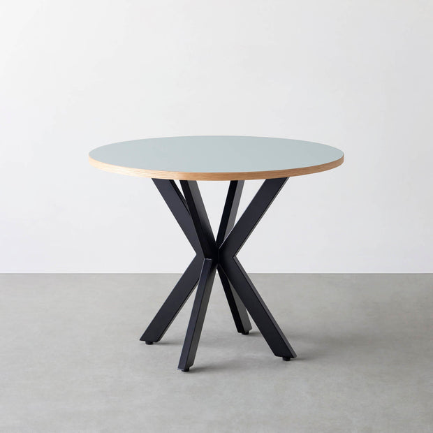 THE CAFE TABLE / リノリウム 全32色　Black Steel カフェX × ラウンド φ81 - 90