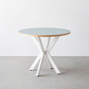 THE CAFE TABLE / リノリウム 全32色　White Steel カフェX × ラウンド φ81 - 90