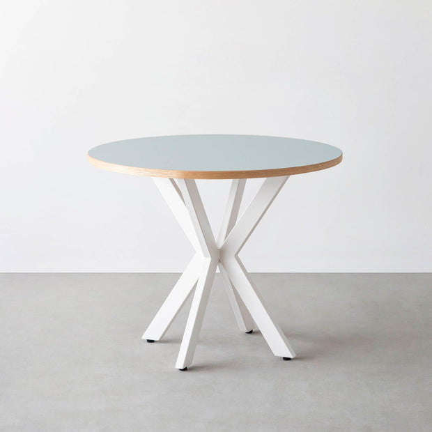 THE CAFE TABLE / リノリウム 全32色　White Steel カフェX × ラウンド φ81 - 90