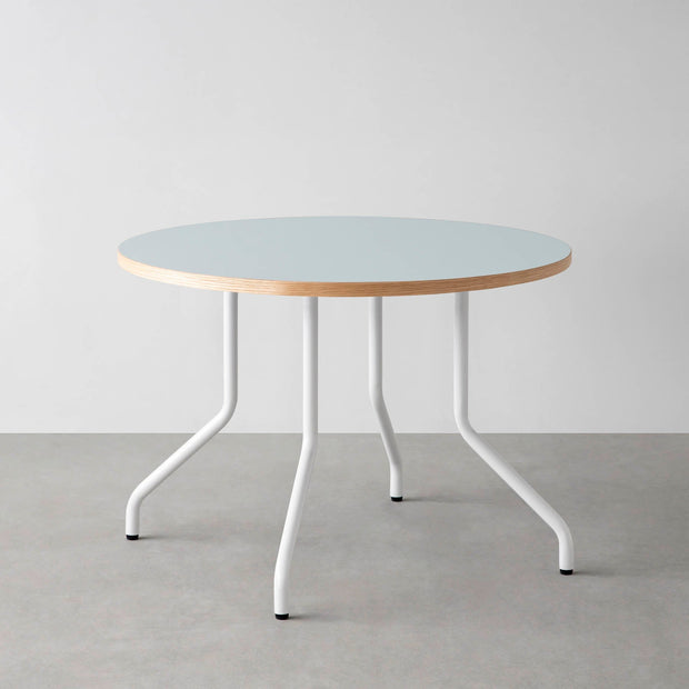THE CAFE TABLE / リノリウム 全32色　White Steel 4本脚 × ラウンド φ81 - 100