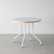 THE CAFE TABLE / リノリウム 全32色　White Steel 4本脚 × ラウンド φ61 - 80