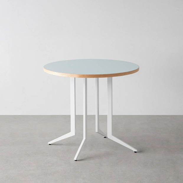 THE CAFE TABLE / リノリウム 全32色　White Steel 4本脚 × ラウンド φ61 - 80