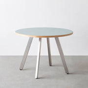THE CAFE TABLE / リノリウム 全32色　Stainless 4本脚 × ラウンド φ81 - 100