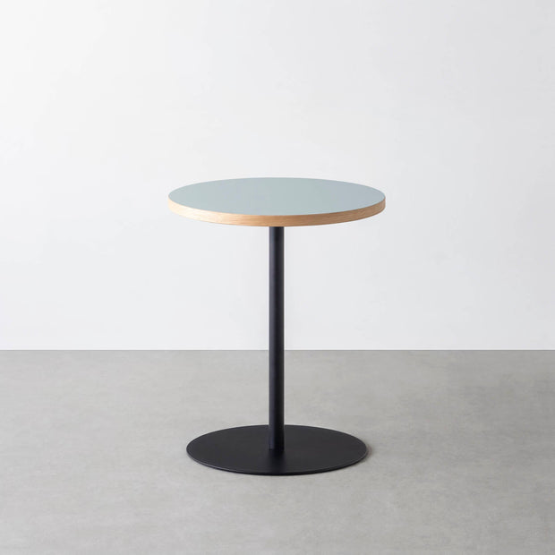 THE CAFE TABLE / リノリウム 全32色　Black Steel 1本脚 × ラウンド φ50 - 60
