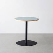 THE CAFE TABLE / リノリウム 全32色　Black Steel 1本脚 × ラウンド φ61 - 70