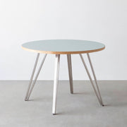 THE CAFE TABLE / リノリウム 全32色　Stainless 4本脚 × ラウンド φ81 - 100