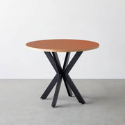 THE CAFE TABLE / リノリウム 全32色　Black Steel カフェX × ラウンド φ81 - 90