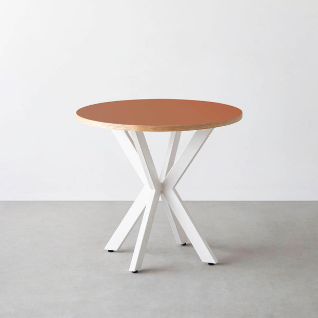THE CAFE TABLE / リノリウム 全32色　White Steel カフェX × ラウンド φ71 - 80