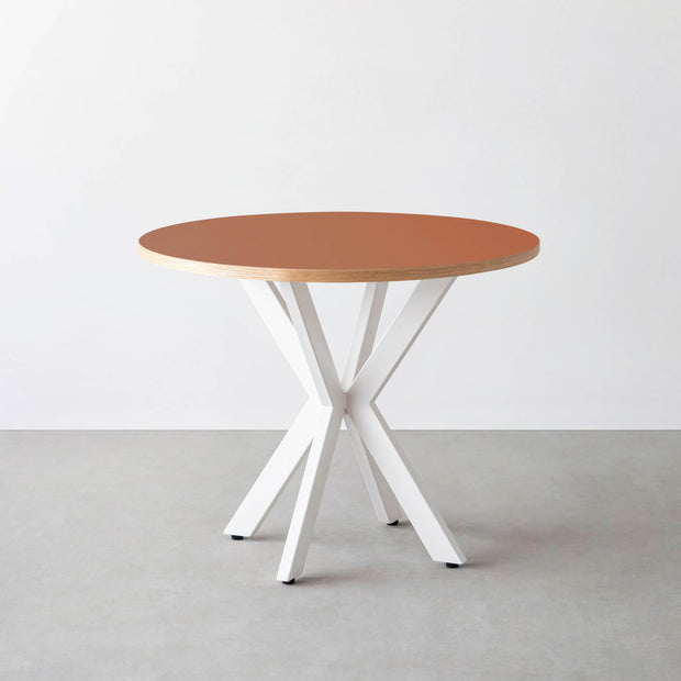 THE CAFE TABLE / リノリウム 全32色　White Steel カフェX × ラウンド φ81 - 90