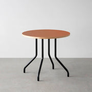THE CAFE TABLE / リノリウム 全32色　Black Steel 4本脚 × ラウンド φ61 - 80