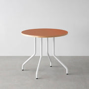 THE CAFE TABLE / リノリウム 全32色　White Steel 4本脚 × ラウンド φ61 - 80