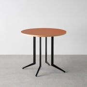 THE CAFE TABLE / リノリウム 全32色　Black Steel 4本脚 × ラウンド φ61 - 80