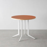 THE CAFE TABLE / リノリウム 全32色　White Steel 4本脚 × ラウンド φ61 - 80