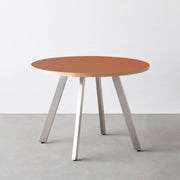 THE CAFE TABLE / リノリウム 全32色　Stainless 4本脚 × ラウンド φ81 - 100